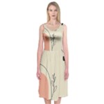 Pattern Line Art Texture Minimalist Design Midi Sleeveless Dress