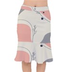 Pattern Line Art Texture Minimalist Design Short Mermaid Skirt