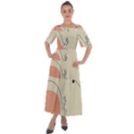Pattern Line Art Texture Minimalist Design Shoulder Straps Boho Maxi Dress 