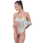 Pattern Line Art Texture Minimalist Design Drape Piece Swimsuit