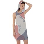 Pattern Line Art Texture Minimalist Design Racer Back Hoodie Dress