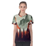 Mountain Travel Canyon Nature Tree Wood Women s Cotton T-Shirt