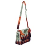 Mountain Travel Canyon Nature Tree Wood Shoulder Bag with Back Zipper