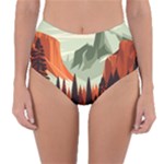Mountain Travel Canyon Nature Tree Wood Reversible High-Waist Bikini Bottoms