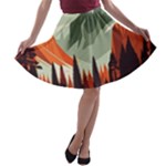 Mountain Travel Canyon Nature Tree Wood A-line Skater Skirt
