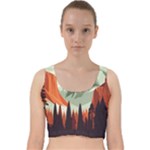 Mountain Travel Canyon Nature Tree Wood Velvet Racer Back Crop Top