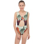 Mountain Travel Canyon Nature Tree Wood Center Cut Out Swimsuit