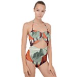 Mountain Travel Canyon Nature Tree Wood Scallop Top Cut Out Swimsuit