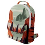 Mountain Travel Canyon Nature Tree Wood Flap Pocket Backpack (Small)