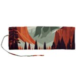 Mountain Travel Canyon Nature Tree Wood Roll Up Canvas Pencil Holder (M)