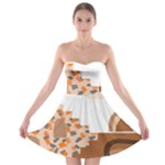 Bohemian Digital Minimalist Boho Style Geometric Abstract Art Strapless Bra Top Dress