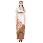 Bohemian Digital Minimalist Boho Style Geometric Abstract Art Short Sleeve Maxi Dress