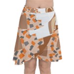 Bohemian Digital Minimalist Boho Style Geometric Abstract Art Chiffon Wrap Front Skirt
