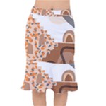 Bohemian Digital Minimalist Boho Style Geometric Abstract Art Short Mermaid Skirt