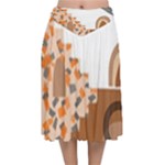 Bohemian Digital Minimalist Boho Style Geometric Abstract Art Velvet Flared Midi Skirt