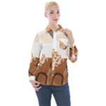 Bohemian Digital Minimalist Boho Style Geometric Abstract Art Women s Long Sleeve Pocket Shirt