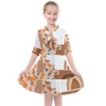 Bohemian Digital Minimalist Boho Style Geometric Abstract Art Kids  All Frills Chiffon Dress