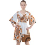 Bohemian Digital Minimalist Boho Style Geometric Abstract Art Boho Button Up Dress
