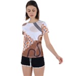 Bohemian Digital Minimalist Boho Style Geometric Abstract Art Back Circle Cutout Sports T-Shirt