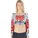Health Gut Health Intestines Colon Body Liver Human Lung Junk Food Pizza Long Sleeve Crop Top