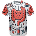 Health Gut Health Intestines Colon Body Liver Human Lung Junk Food Pizza Men s Cotton T-Shirt