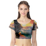 Pretty Art Nice Short Sleeve Crop Top