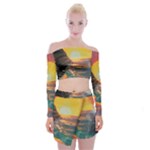 Pretty Art Nice Off Shoulder Top with Mini Skirt Set