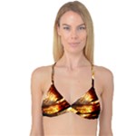 Wave Art Mood Water Sea Beach Reversible Tri Bikini Top