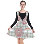 Bear Cartoon Pattern Strawberry Rainbow Nature Animal Cute Design Plunge Pinafore Dress