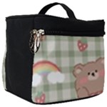 Bear Cartoon Pattern Strawberry Rainbow Nature Animal Cute Design Make Up Travel Bag (Big)