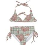 Bear Cartoon Pattern Strawberry Rainbow Nature Animal Cute Design Kids  Classic Bikini Set
