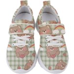Bear Cartoon Pattern Strawberry Rainbow Nature Animal Cute Design Kids  Velcro Strap Shoes
