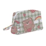 Bear Cartoon Pattern Strawberry Rainbow Nature Animal Cute Design Wristlet Pouch Bag (Medium)