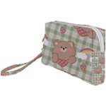 Bear Cartoon Pattern Strawberry Rainbow Nature Animal Cute Design Wristlet Pouch Bag (Small)