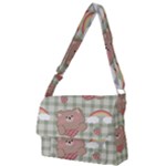 Bear Cartoon Pattern Strawberry Rainbow Nature Animal Cute Design Full Print Messenger Bag (L)