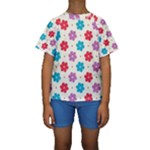 Abstract Art Pattern Colorful Artistic Flower Nature Spring Kids  Short Sleeve Swimwear