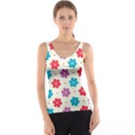 Abstract Art Pattern Colorful Artistic Flower Nature Spring Women s Basic Tank Top