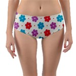 Abstract Art Pattern Colorful Artistic Flower Nature Spring Reversible Mid-Waist Bikini Bottoms