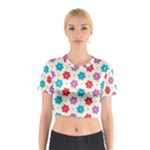 Abstract Art Pattern Colorful Artistic Flower Nature Spring Cotton Crop Top