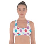 Abstract Art Pattern Colorful Artistic Flower Nature Spring Cross Back Sports Bra