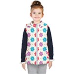 Abstract Art Pattern Colorful Artistic Flower Nature Spring Kids  Hooded Puffer Vest