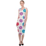 Abstract Art Pattern Colorful Artistic Flower Nature Spring Sleeveless Pencil Dress