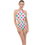 Abstract Art Pattern Colorful Artistic Flower Nature Spring Halter Side Cut Swimsuit