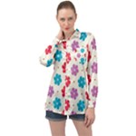 Abstract Art Pattern Colorful Artistic Flower Nature Spring Long Sleeve Satin Shirt