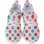 Abstract Art Pattern Colorful Artistic Flower Nature Spring Women s Velcro Strap Shoes