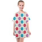 Abstract Art Pattern Colorful Artistic Flower Nature Spring Kids  One Piece Chiffon Dress