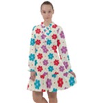 Abstract Art Pattern Colorful Artistic Flower Nature Spring All Frills Chiffon Dress