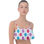 Abstract Art Pattern Colorful Artistic Flower Nature Spring Frill Bikini Top