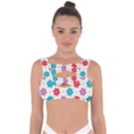 Abstract Art Pattern Colorful Artistic Flower Nature Spring Bandaged Up Bikini Top