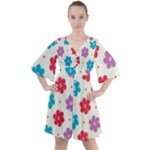 Abstract Art Pattern Colorful Artistic Flower Nature Spring Boho Button Up Dress